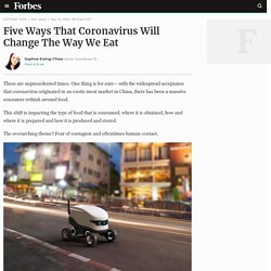 Five Ways That Coronavirus Will Change The Way We Eat