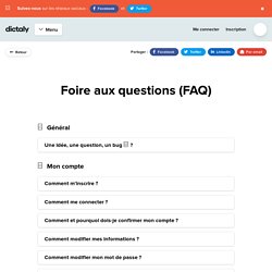 Foire aux questions (FAQ) - Dictaly