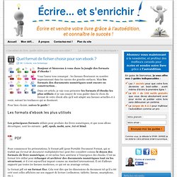 Quel format de fichier choisir pour son ebook ?