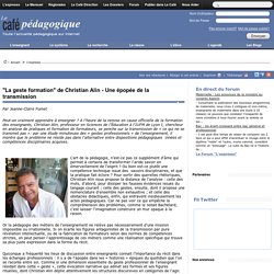 "La geste formation" de Christian Alin - Une épopée de la transmission