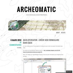 QGis-QTCreator : Créer son formulaire dans QGis