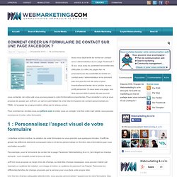 Comment créer un formulaire de contact sur une page Facebook ?