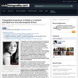 Fotografare le persone: il ritratto e i 4 schemi principali con una sola sorgente di luce - Club Fotografia
