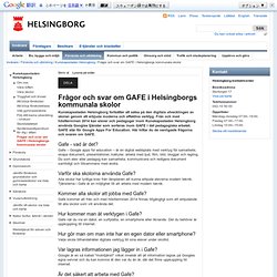 Frågor och svar om GAFE i Helsingborgs kommunala skolor – Helsingborgs stad