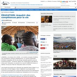 ÉDUCATION: Acquérir des compétences pour la vie