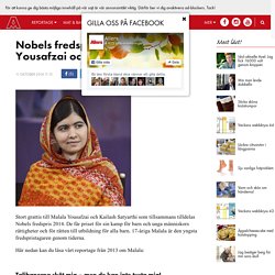 Nobels fredspris till Malala Yousafzai och Kailash Satyarthi!