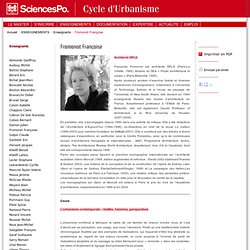 Fromonot Françoise - Le site du Cycle d'Urbanisme de Sciences Po