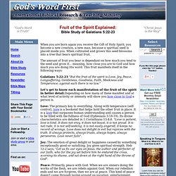 Fruit of the Spirit Defined and Explained
