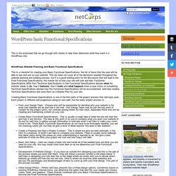 WordPress basic Functional Specifications — netCorps - Technology Assistance for Nonprofits