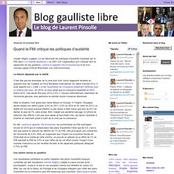 Quand le FMI critique les politiques d’austérité