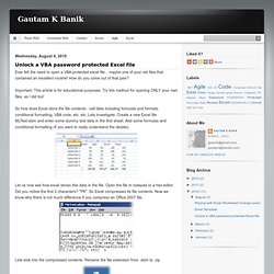 Unlock a VBA password protected Excel file