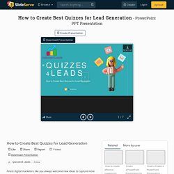 How to Create Best Quizzes for Lead Generation PowerPoint Presentation - ID:10281097