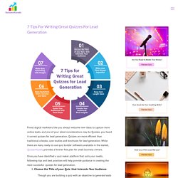 7 Tips for Writing Great Quizzes for Lead Generation - quizzes4leads