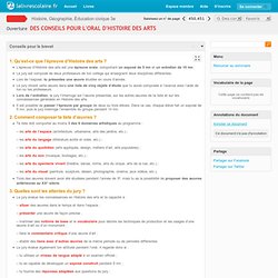 Conseils pour l'oral d'HDA