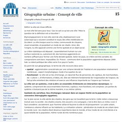 Géographie urbaine/Concept de ville