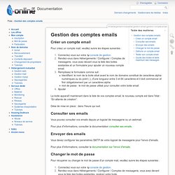 Gestion des comptes emails