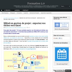 XMind en gestion de projet : exportez vos tâches vers Excel
