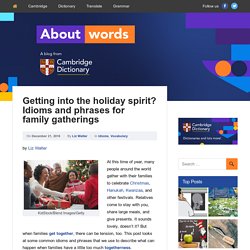 Getting into the holiday spirit? Idioms and phrases for family gatherings