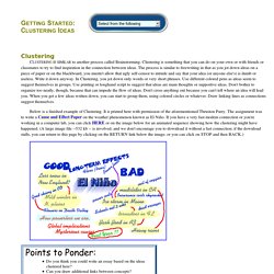 Getting Started: Clustering Ideas