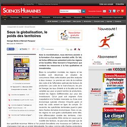 Sous la globalisation, le poids des territoires - Georges Benko et Bernard Pecqueur , article Géographie