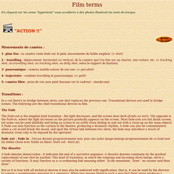 glossaire vocabulaire cinéma