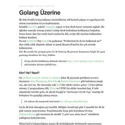 Golang Üzerine – Oğuzhan Blog
