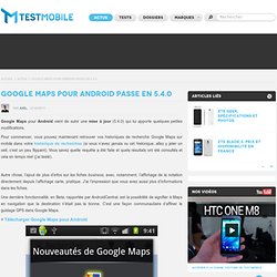 Google Maps pour Android passe en 5.4.0