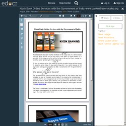 Kiosk Bank Online Services with the Government of India-www.bankmitraservicebc.org