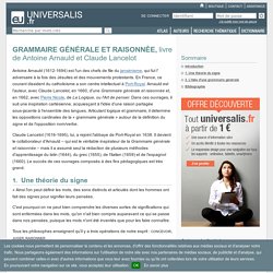 GRAMMAIRE GÉNÉRALE ET RAISONNÉE