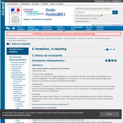 Granularité, individualisation
