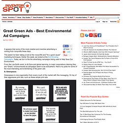 Great Green Ads - Best Environmental Ad Campaigns