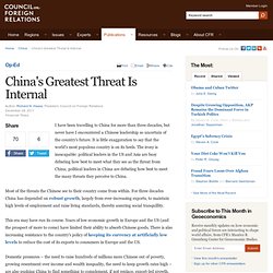 China's Greatest Threat Is Internal
