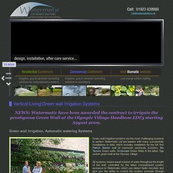 Green Wall, Green Walls Irrigation Systems