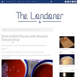 Pesto Grilled Cheese with Roasted Tomato Soup