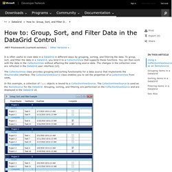 How to: Group, Sort, and Filter Data in the DataGrid Control