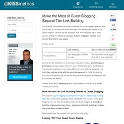 Make the Most of Guest Blogging: Second-Tier Link Building
