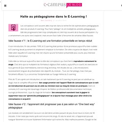 Halte au pédagogisme dans le E-Learning !