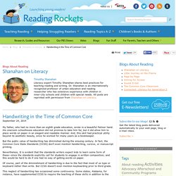 Handwriting in the Time of Common Core