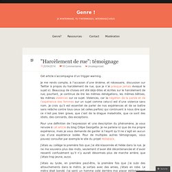 "Harcèlement de rue": témoignage