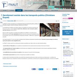 Harcèlement sexiste dans les transports publics (Christiane Dupart)