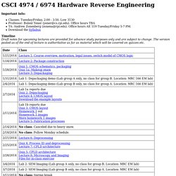 CSCI 4974 / 6974 Hardware Reverse Engineering