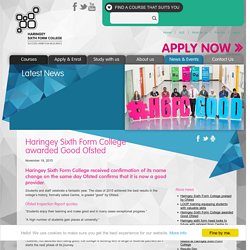 Haringey Sixth Form College information