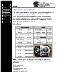 Hasselblad camera repair by factory trained technician David Odess.