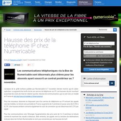 Hausse des prix de la téléphonie IP chez Numericable