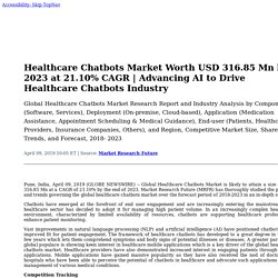 Healthcare Chatbots Market Worth USD 316.85 Mn by 2023 at