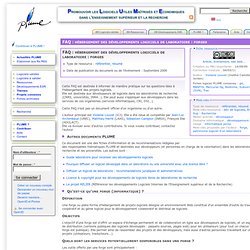 FAQ : hébergement des développements logiciels de laboratoire : forges