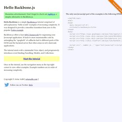 Hello Backbone.js Tutorial