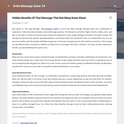 Hidden Benefits Of Thai Massage That Not Many Know About