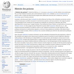 Histoire des poisons