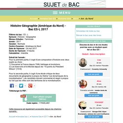 Annale d'Histoire-Géographie (Amérique du Nord) en 2017 au bac ES-L